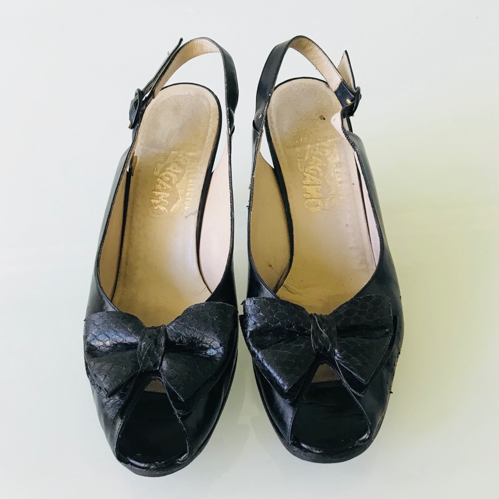 Salvatore Ferragamo Black Shoes Size 6.5 - Picture 7 of 8